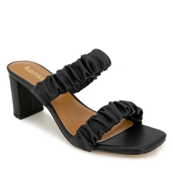 Kensie Shoes - Kensie • Kamilah Black Ruched Sandals